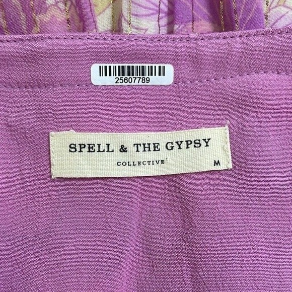 Spell & The Gypsy Coco Lei Flutter Sleeve Mini Dress Size M - Picture 8 of 10